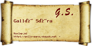 Galló Sára névjegykártya
